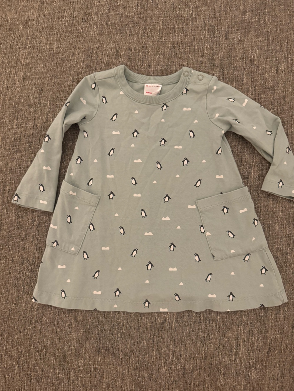Hanna Andersson Penguin Pocket Tunic Top Dress 18-24M